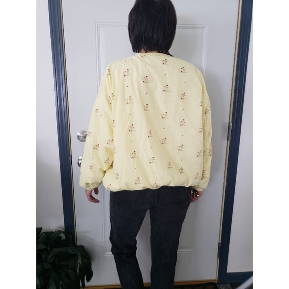 80s Hand Made Yellow Ski Crew‎ Neck Sweatshirt - Picture 3 of 4